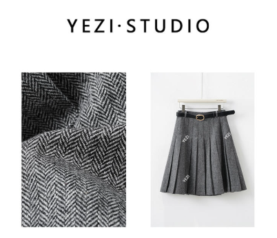 【智感时光】订纺面料高比例羊毛花纱定型百褶半裙25433012