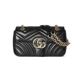 GUCCI 古驰 女士 GG Marmont系列 小号单肩背包 黑色 837280 AAE38 1000