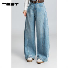 春上新美式复古弯刀裤显瘦宽松阔腿牛仔裤3261014