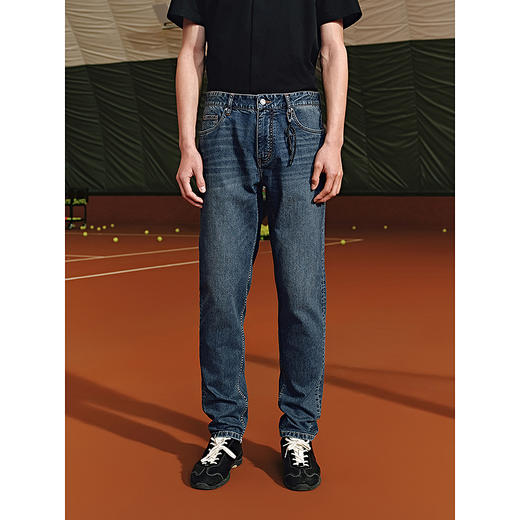 GXG男装经典水洗蓝修身小脚裤弹力牛仔裤长裤子 2025夏季热卖 商品图2