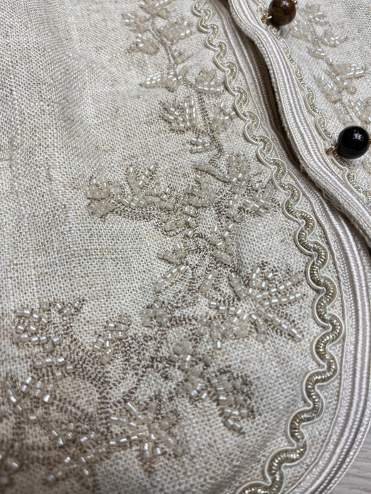 原单重磅重工订珠亚麻背心马甲 商品图5