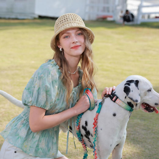 三彩2026新款草编感镂空渔夫帽卡其法式复古显脸小遮阳度假通勤女 商品图2