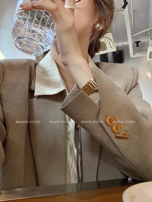 西装控男友风兼财阀时髦复古西装外套 商品图1