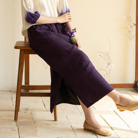 【经典回归】牧衣游原创 重磅龟裂纹紫香云纱半身裙宽松 小绿间