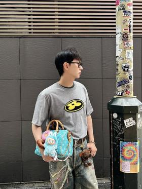 驴家 25ssNigo联名灰色刺绣logo短袖T恤 男女同款（DY）