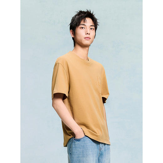 GXG男装 圆领T恤胸前口袋上衣短袖针织 2025年夏季热卖 商品图2