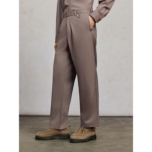 GXG男装 含羊毛宽松直筒西裤通勤裤子25春季热卖G25X021038 商品图2