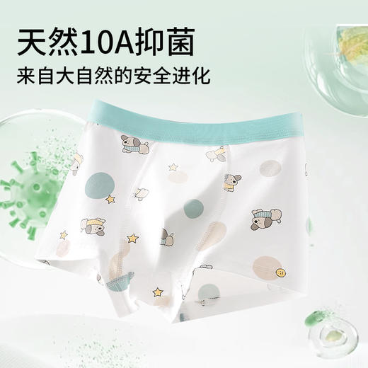 西蒙日记10A抗菌儿童纯棉平角内裤WXETNK （一组4条装） 商品图1