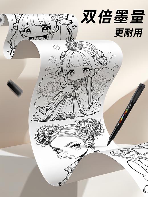 开学季新品！【手抄报/笔记/标记全搞定】2盒装咔巴熊双头油性记号笔防水防油不掉色美术专用小学生勾线笔儿童划线描边 商品图2