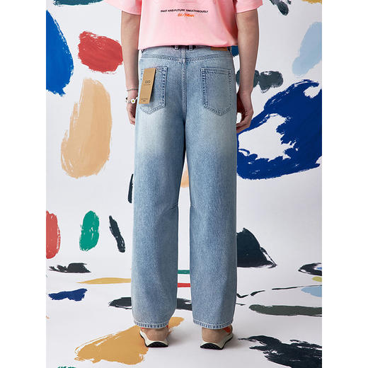 GXG男装 压褶彩牛水洗牛仔裤 2025夏季热卖G25X052038 商品图4