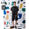 GXG男装 满印提花衬衫牛仔短袖外套时尚休闲叠穿衬衫  夏季热卖G25XE92007 商品缩略图1