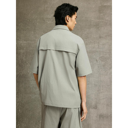 GXG男装 绿色口袋设计时尚短袖衬衫25年夏热卖G25X232001 商品图2