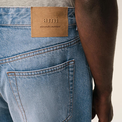AMI PARIS 男士字母徽标贴片休闲牛仔裤 蓝色 HTR450 DE0046 480 商品图3