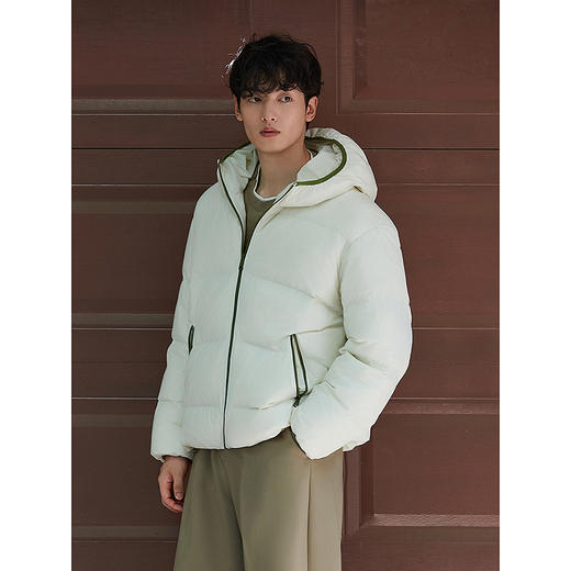 GXG男装 撞色连帽面包服保暖厚外套多色短款羽绒服 25年冬热卖 商品图2