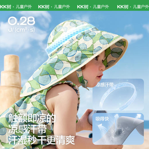 KK树宝宝防晒帽小月龄婴儿遮阳帽大帽檐海边沙滩太阳帽夏2026新款小清新全防护荷叶帽 商品图3