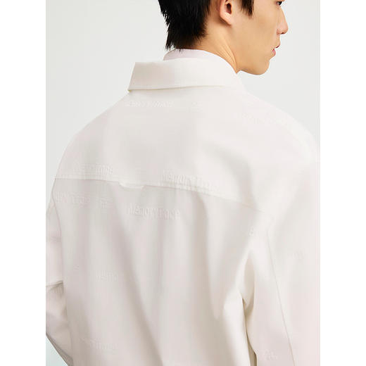 GXG男装 白色立体字母简约时尚长袖衬衫25年春季热卖G25X031021 商品图4