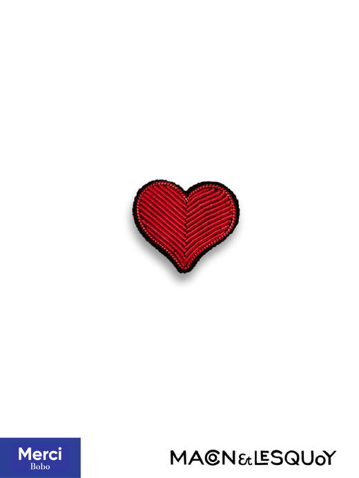 Macon&Lesquoy原创设计 24ss 红色爱心 爱情系列 M&L刺绣手工饰品胸针 商品图0