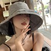 千鸟格渔夫帽女夏季韩版uv防紫外线遮阳防晒帽大帽檐遮脸太阳帽子 商品缩略图1