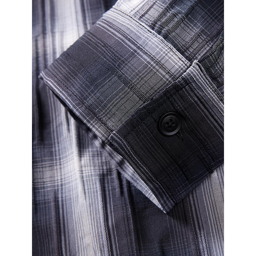 GXG男装 格纹设计字母刺绣时尚通勤宽松长袖衬衫2025年春季热卖 商品图4