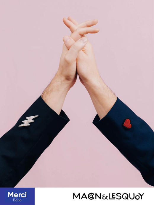 Macon&Lesquoy法国原创设计 银色闪电 自然系列 M&L刺绣手工饰品胸针 商品图3