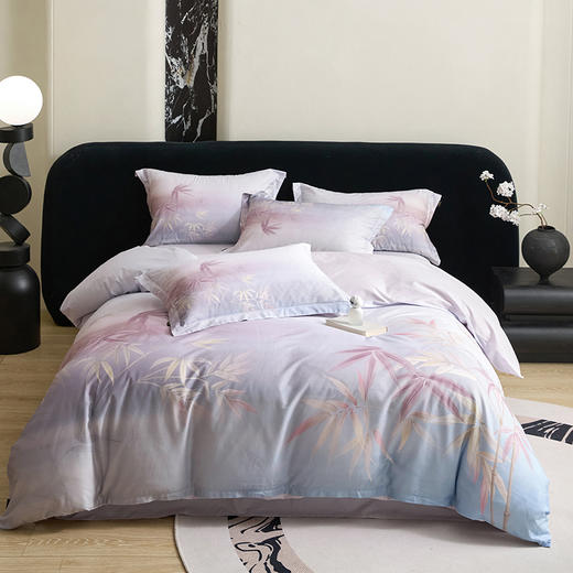 【品牌直发】加倍生活 60支长绒棉纯棉平网大版印花四件套-烟雨江南系列 20色可选 床单款床笠款可选 商品图4