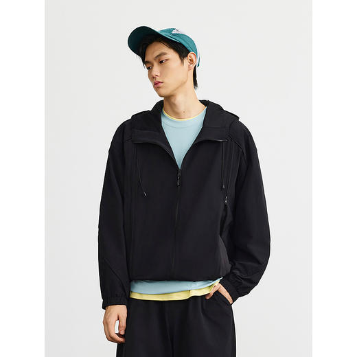 GXG男装 黑色休闲时尚口袋设计连帽夹克25年春季热卖G25X211003 商品图4