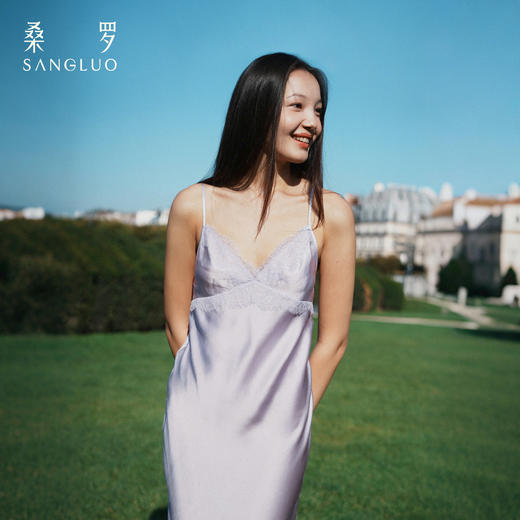 经典必备桑罗性感睡裙女法式睫毛蕾丝拼接吊带裙短款收腰可外穿睡衣 商品图4