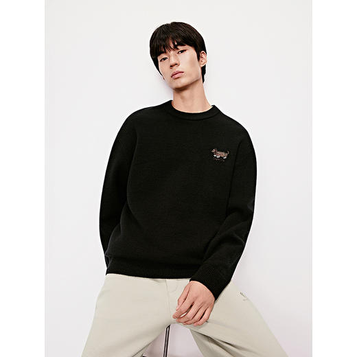 GXG男装 腊肠狗小标毛衣休闲简约针织衫通勤线衫 2025年冬季热卖 商品图3