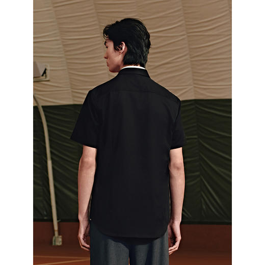 【免烫】GXG男装 不易皱商务正装短袖衬衫25年夏季热卖 G25X232029 商品图3