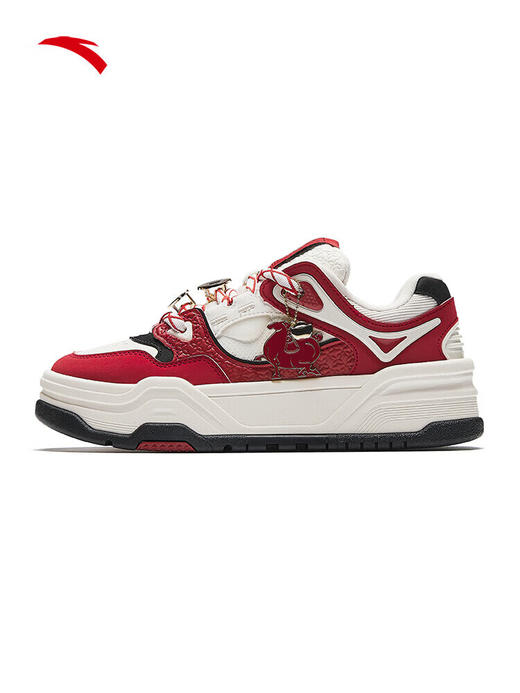 安踏（ANTA）芝士蛋糕丨女板鞋好事发生新年配色百搭红色潮流板鞋象牙白/马踏红/基础黑122618071 -1 商品图3