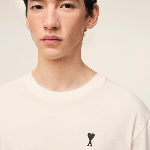 AMI PARIS 中性字母徽标印花棉质圆领短袖T恤 白色 UTS387 726 136 商品图2