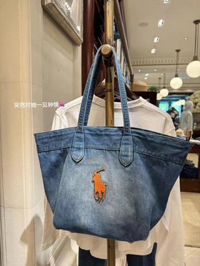 26新款，Ralph  拉夫劳伦大容量做旧牛仔托特包   黄标马托特包