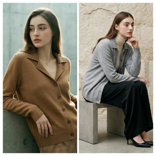 PALUOPO/PL翻领女开衫ET20061R-C1/约重265g 商品图0