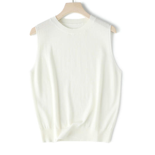 亚麻羊毛针织背心 「轻氧针织」系列 透气不闷 马卡龙色系好穿搭 细节考究 单穿叠穿均可JZ2611 商品图6