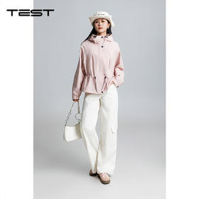 春上新纯色宽松防风连帽冲锋衣2261016