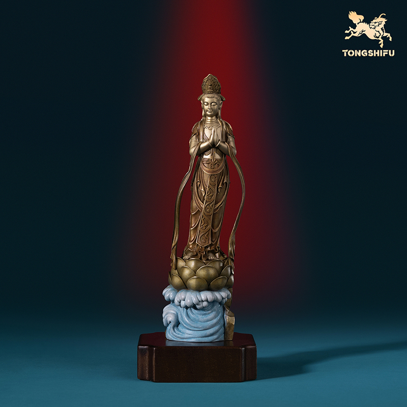 铜师傅 见微系列《慈航普度》观世音菩萨青铜摆件 家居工艺品