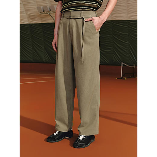 GXG男装 垂感不易皱西装裤日常通勤单褶休闲裤25年夏季热卖G25X022052 商品图2