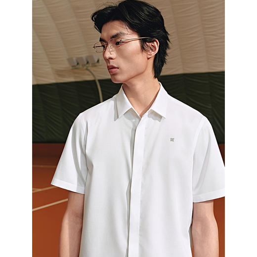 【免烫】GXG男装 不易皱商务正装短袖衬衫25年夏季热卖 G25X232029 商品图4