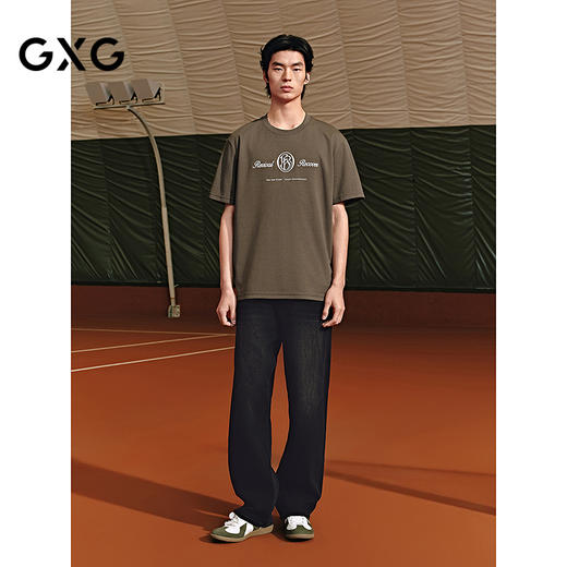 GXG男装 圆领T恤字母印花短袖针织 2025年夏季热卖G25X442089 商品图1