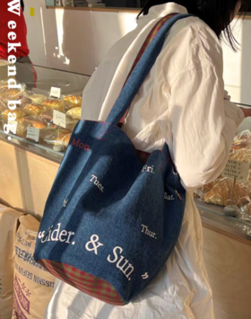 nothe Case布然/XQSD141/「星期商店」原创牛仔篮子水桶包