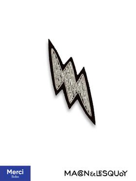 Macon&Lesquoy法国原创设计 银色闪电 自然系列 M&L刺绣手工饰品胸针