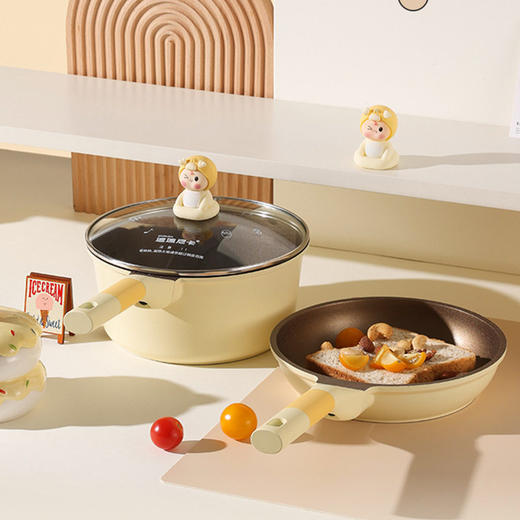 韩国迪迪尼卡小灵龙宝宝辅食锅婴儿辅食锅小奶锅有钛陶瓷不粘锅 商品图0