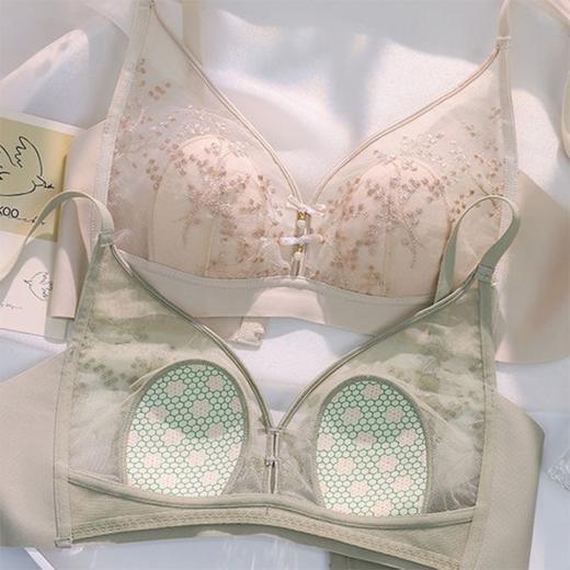 【39元1件】透气舒适防外扩性感内衣女无钢圈聚拢上托文胸大胸显小防下垂文胸-冰柠乐 商品图5