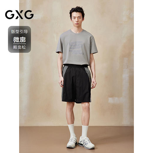 GXG男装 圆领T恤大图案印花短袖针织 2025年夏季热卖G25X442054 商品图1