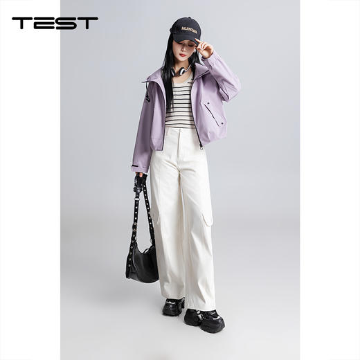 春上新小个子短款外套防风防水户外旅游登山服宽松紫色上衣2261031 商品图1