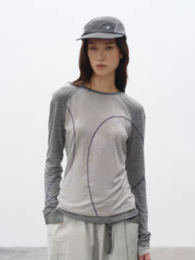 半圆/C65170019/假两件拼接撞色t恤