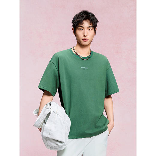 GXG男装 圆领T恤背后字母印花水洗短袖针织 2025年夏季热卖 商品图4