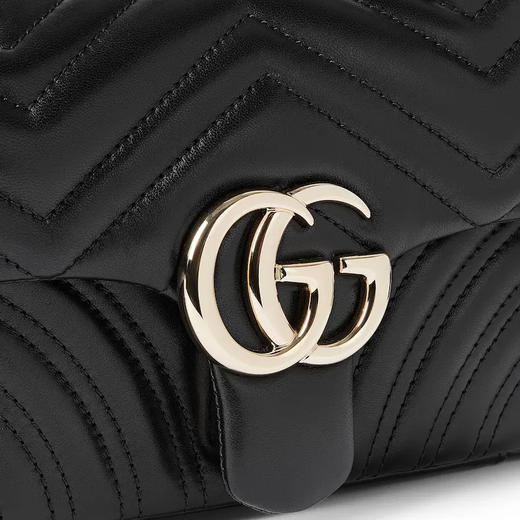 GUCCI 古驰 女士 GG Marmont系列 小号单肩背包 黑色 837280 AAE38 1000 商品图6