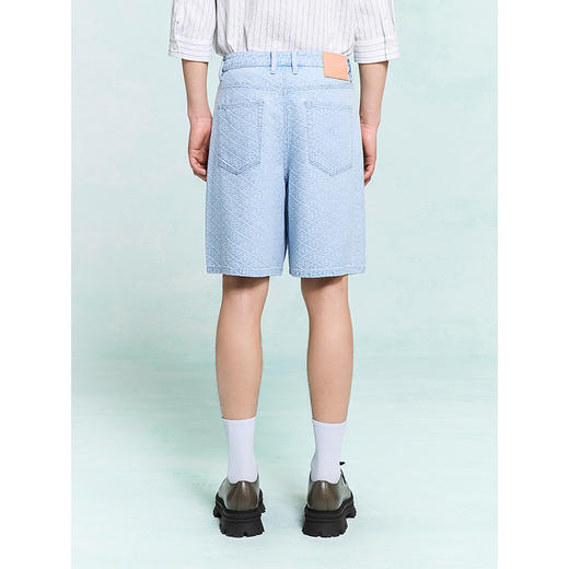 GXG男装 满印设计牛仔短裤通勤柔软挺阔休闲五分裤 25年夏季热卖 商品图3