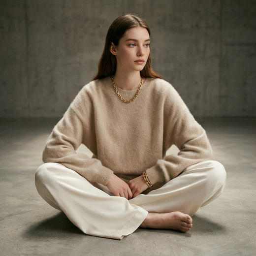 PALUOPO/PL圆领厚款羊绒衫/ET255200R/约重300g帕罗 商品图8